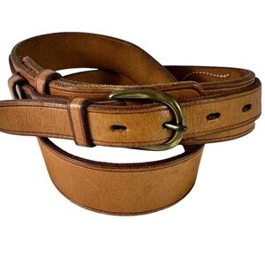 Genuine R M WILLIAMS Ranger Tan Solid Hide Western Belt Size 32 Unisex Belt